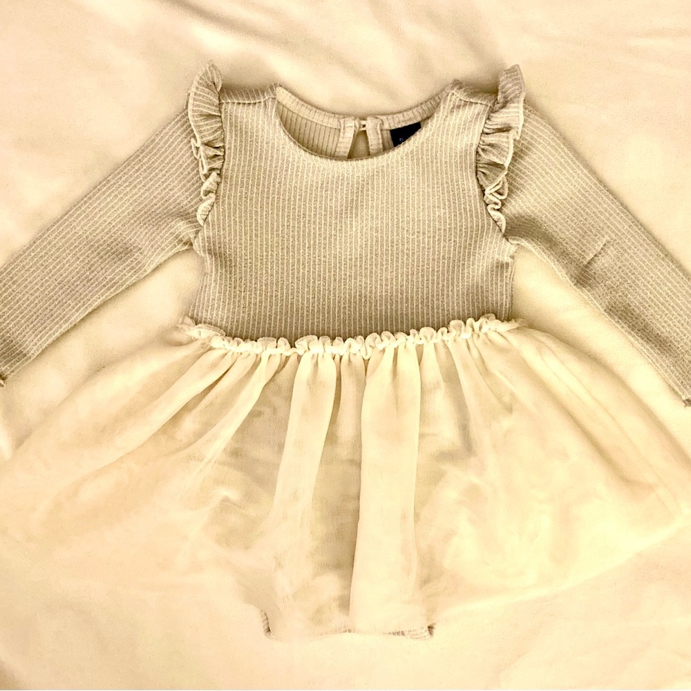 Silver/cream tulle dress